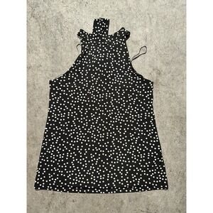 Banana Republic Women's Size S Brown Pink polka Dot Halter Top Straps Shirt